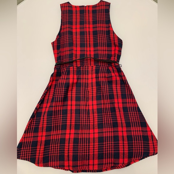 Simons Twik Red/Navy Plaid Mini Dress | Medium - Picture 2 of 3